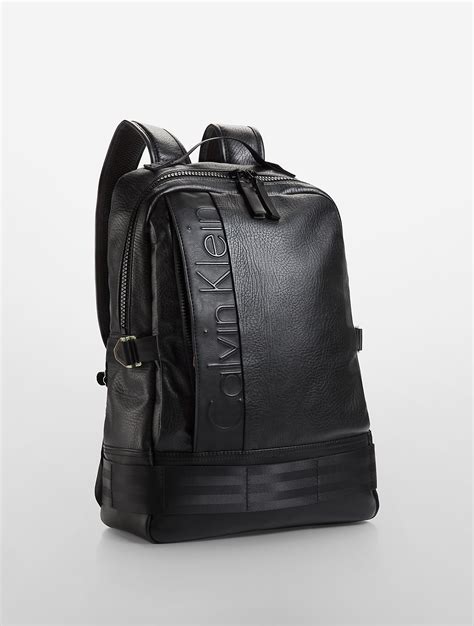 calvin klein leather backpack men.